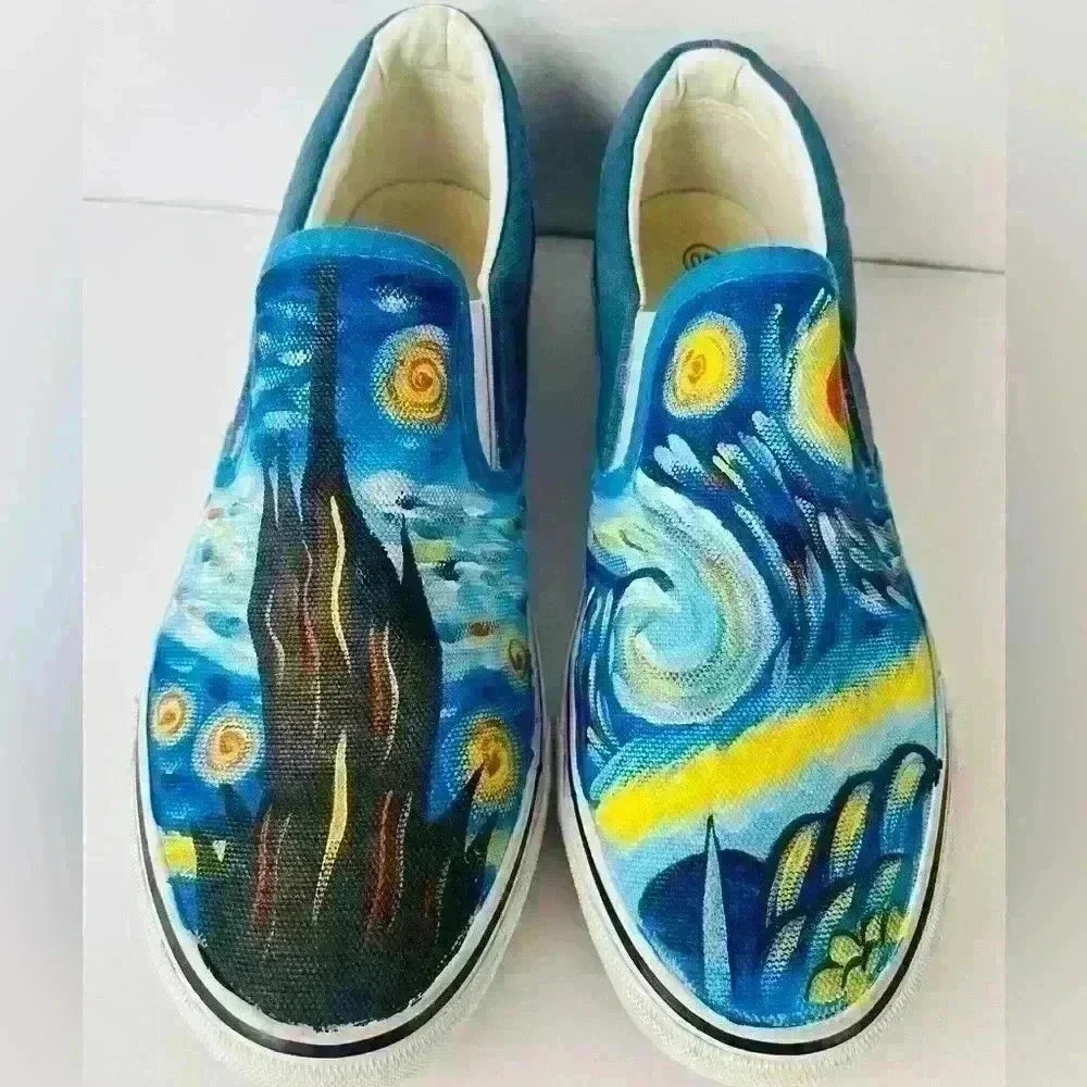 E Lov van Gogh starry night inspired sneakers size 9.5